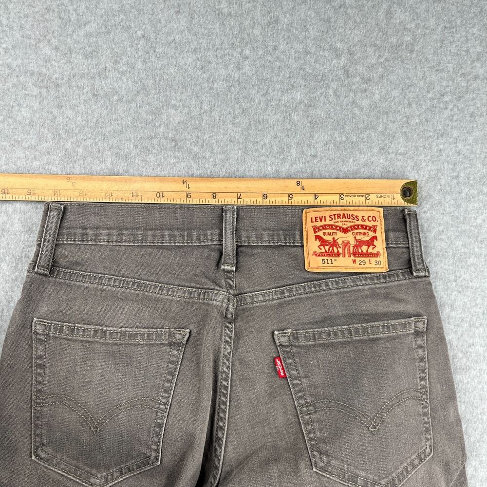 Levis 511 Denim Jeans Mens Size 29x30 Gray Casual Classic Levi Strauss - Picture 9 of 9